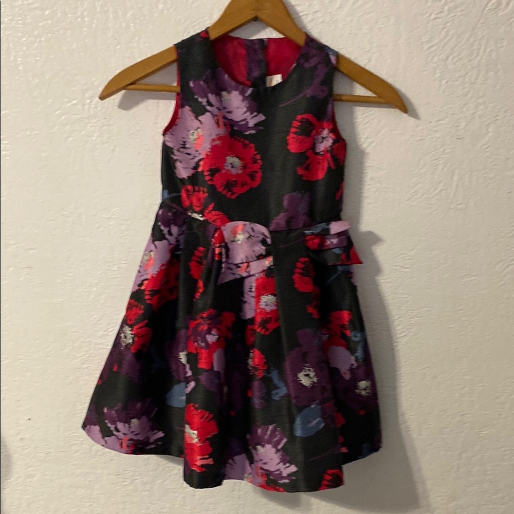 Gymboree Black and Red Floral Kids Dress